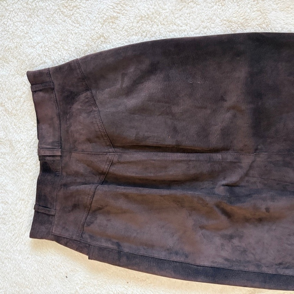 Vtg Bushwhacker Suede High Waist Pencil Skirt Western Wear Chocolate Brown Sz 4 - Picture 10 of 12